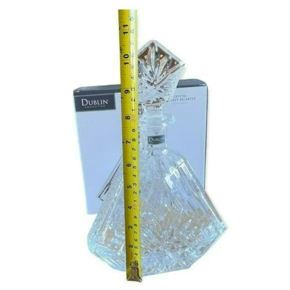 Dublin Collection Triangular‎ Crystal Wine Whiskey Liquor Decanter 610ml